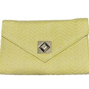 Yellow Clutch Purse for Women with Metal Clasp, Folding Style New with tag